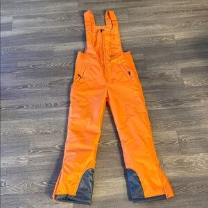 GSOU snow Ski Bib Pants overalls Size S Orange Insulated Snow Board NWT